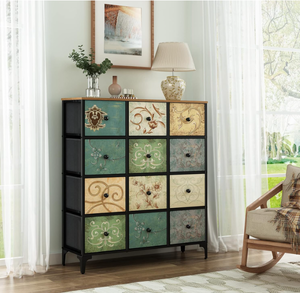 lot 76 image: AOPSEN 12 Drawer Dresser, Tall Dressers with Storage Drawer