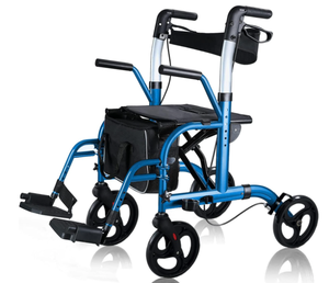 lot 86 image: 2 in 1 Rollator Walkers for Seniors with Padded Seat- Medical Transport Chair Walker