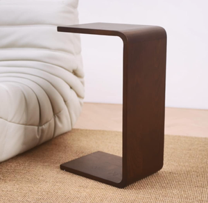 lot 97 image: COZYMATIC Carlisha C-Shaped End Table Sofa Table Coffee Table Solid Wood Frame