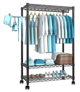 lot 99 image: Punion Heavy Duty Clothes Rack, Freestanding Clothes Rack, Portable Wardrobe for Hanging Clothes, Black
