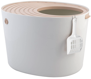 lot 454 image: FAYSXL Cat Litter Box Jumping inCat Litter Box Top Entrance with Knurled Lid