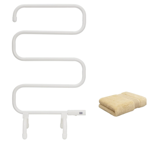 lot 379 image: KEG Bathroom Towel Warmer Electric Heated Towel Rack Portable Plug-in White