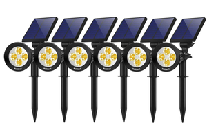 lot 388 image: Nekteck Solar Lights, 2-in-1 Solar Spot Lights Outdoor (6 Pack, Warm White)