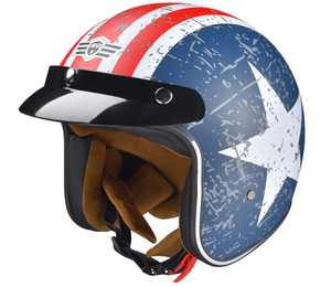lot 389 image: AHR 34 Open Face Motorcycle Helmet Vintage Retro Moped Helmet with Visor, XX-Large