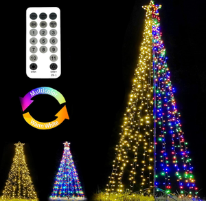 lot 500 image: Outdoor Lighting Christmas Tree Lights 12Ft Cone Tall Star Topped