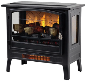 lot 30 image: Country Living Infrared Freestanding Electric Fireplace Stove Heater in Black