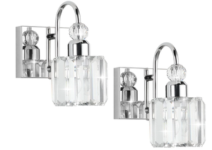 lot 478 image: Ralbay Modern Crystal Indoor Wall Sconce 2-Packs Modern Crystal Wall Light