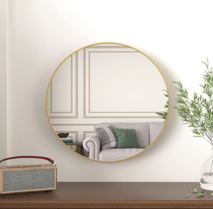 lot 479 image: Beauty4U 20 Wall Circle Mirror for Bathroom, Gold Round Mirror for Wall