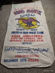 lot 57 image: Large Vintage 100 Lb. Flour Sack
