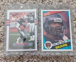lot 99 image: (2) Legends Football Cards - Bo Jackson & Walter Payton