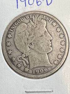 1906-D US BARBER HALF DOLLAR