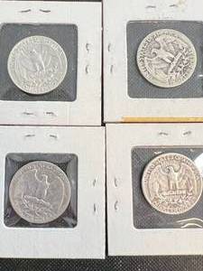 4 US WASHINGTON QUARTERS 1942-S 52-S 53-S 59-D
