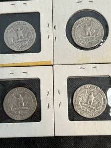 4 US WASHINGTON QUARTERS 1953-S 54-S x3