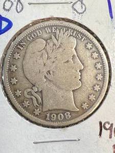 1908-D US BARBER HALF DOLLAR