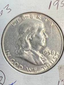 1958-D US FRANKLIN HALF DOLLAR MS63