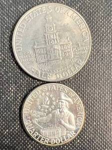 1976 US 40% SILVER WASHINGTON QUARTER AND CLAD KENNEDY HALF DOLLAR
