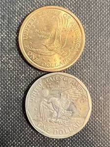 2 US DOLLARS 1980 PROOF SUSAN B ANTHONY AND 2000 SACAGAWEA