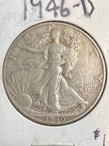 1946-D US WALKING LIBERTY HALF DOLLAR XF