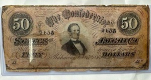 1864 $10 Confederate Bill