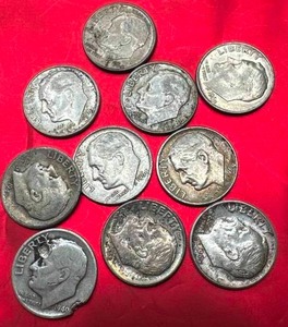 Lot of 10 Roosevelt 90% Silver Dimes