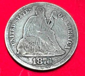 1876 Liberty Dime