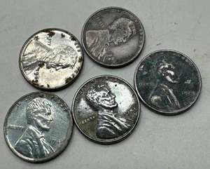 Lot of 5 Steel Pennies