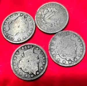 Lot of 4 Liberty V Nickels