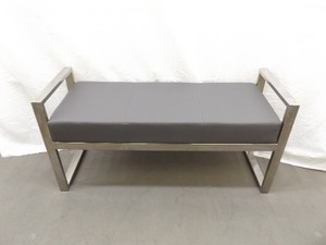 lot 12 image: Like NEW Safavieh Chrome and Cushioned Modern Bench