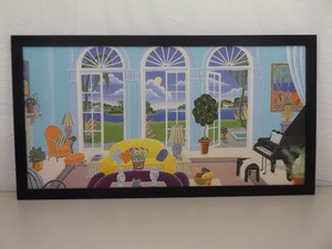 lot 18 image: LARGE Thomas McKnight Silkscreen Print Palm Beach Framed Wall Art