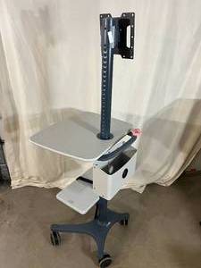 lot 6 image: MSRP $1200 Anthro Zido 25 Ergonomic Height Adjustable&nbspHiLow Sit-Stand Computer Workstation Standing Desk Equipment Cart - In Great Condition