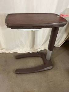 lot 8 image: Stryker Tru-Fit Overbed Table with Built-In&nbspCompact Mirror - In Good Condition Wheels Are A Little Wonky - Need To Be Oiled Or Something