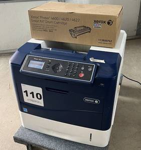 lot 20 image: MSRP $4200 Xerox Phaser 4622 65PPM Black and White Printer - Installed With Main Memory Size - 256Mbytes & Additional Memory Size 512Mbytes Includes New In Box Smart Kit Drum Cartridge - In Excellent Working Condition Tested As Working