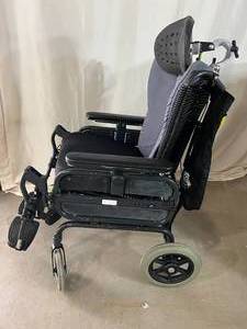 lot 33 image: MSRP $4000 Ormesa Juditta-50 Tilt In Space Tilting and Reclining Comfort Wheelchair - Good Working Condition Minor Wear To Arms