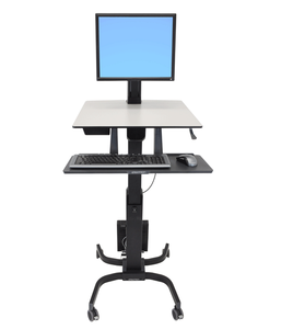 lot 5 image: MSRP $1200 Ergotron 24-216-085 WorkFit-C Single HD HiLow Sit-Stand Computer Workstation Cart - &nbsp1st pic is a stock photo - No Electronics Included&nbspIn Great Condition Needs Minor Clean Up