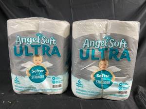 lot 3 image: Angel Soft Ultra Toilet Paper 6 Mega Rolls - Set of 2