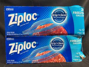 lot 9 image: Ziploc Freezer Gallon Bags 28 Count - 2-Pack