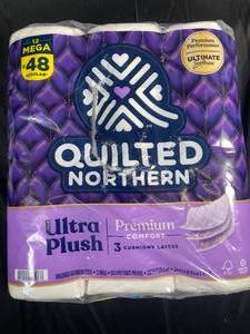 lot 10 image: Quilted Northern Ultra Plush Premium Toilet Paper - 12 Mega Rolls