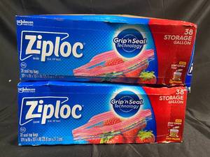 lot 17 image: Ziploc Storage Gallon Bags 38 Count - 2-Pack