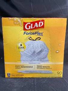 lot 55 image: Glad ForceFlex Fragrance Free Tall Trash Bags - 90 Bags