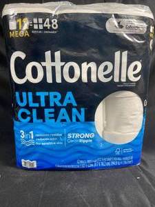 lot 60 image: Cottonelle Ultra Clean 12 Mega Rolls