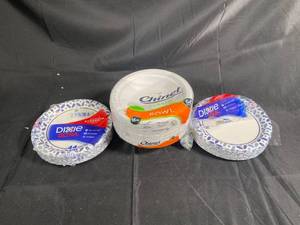 lot 103 image: Assorted Paper Plate & Bowl Lot - 148 Total