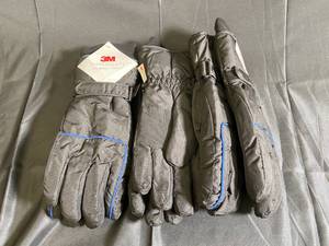 lot 48 image: 3M Thinsulate Insulation Gloves BlackBlue Size M-L Men - 3-Pack