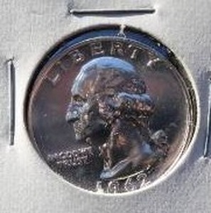 lot 1 image: 1962 Proof Silver Quarter