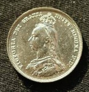 lot 17 image: 1887 British Silver 1 Shilling Coin