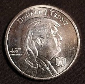 lot 63 image: Donald Trump 1 Oz. Silver Round