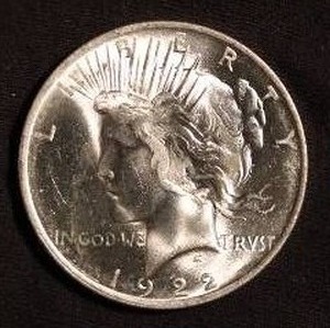 lot 66 image: Beautiful 1922 Peace Dollar