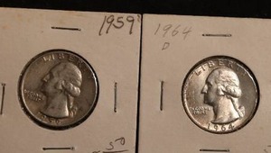 lot 70 image: (2) 90% Silver Washington Quarters