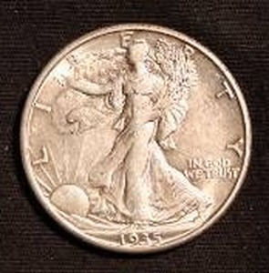 lot 76 image: 1935-D Walking Liberty Half Dollar