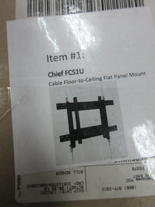 lot 342 image: CHIEF SUSPENSION CABLE TV MOUNT - NEW