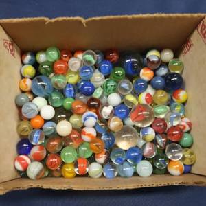 lot 49 image: BOX FULL OF MARBLES